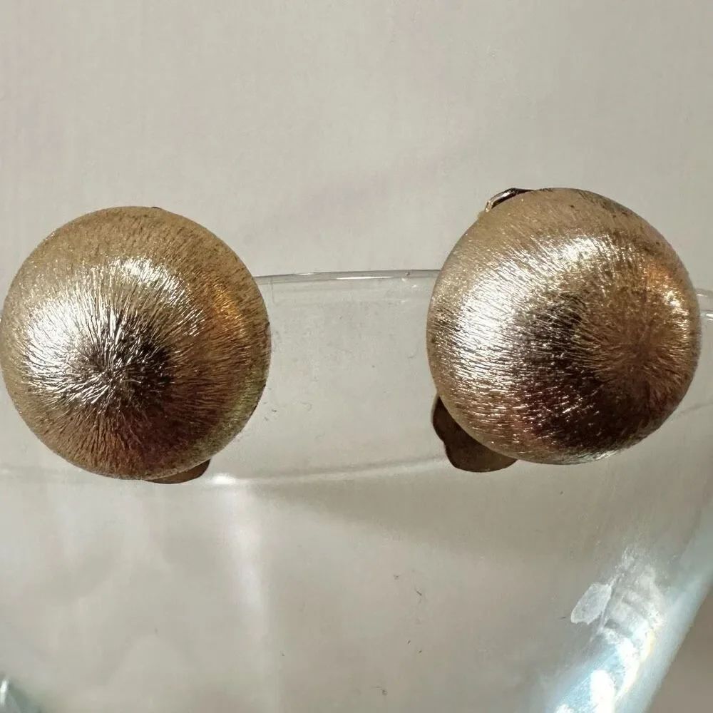 Napier Gold Dome Button Earrings Clip On